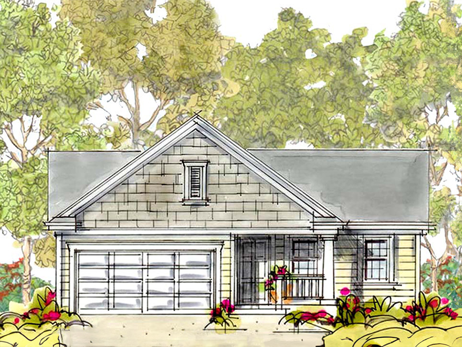 The Marion Floor Plan|Timeless, efficient w/ 1280sf, 3 bed 2 bath